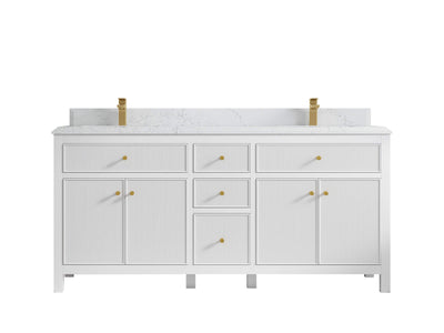 Sonoma 72 in W x 22 in D Free Standing Reeded Double Sink Bathroom Vanity