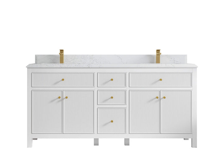 Sonoma 72 in W x 22 in D Free Standing Reeded Double Sink Bathroom Vanity - photo 16