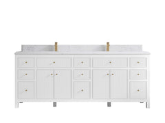 Sonoma 84 in W x 22 in D Free Standing Reeded Double Sink Bathroom Vanity - photo 15