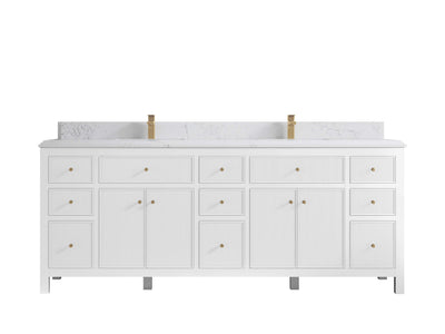Sonoma 84 in W x 22 in D Free Standing Reeded Double Sink Bathroom Vanity