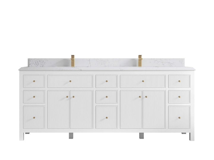 Sonoma 84 in W x 22 in D Free Standing Reeded Double Sink Bathroom Vanity - photo 15