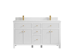 Sonoma 60 in W x 22 in D Free Standing Reeded Double Sink Bathroom Vanity - photo 17