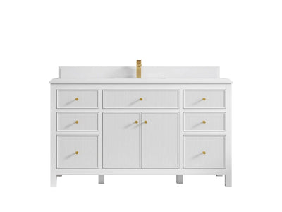 Sonoma 60 in W x 22 in D Free Standing Reeded Single Sink Bathroom Vanity