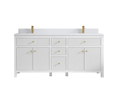 Sonoma 72 in W x 22 in D Free Standing Reeded Double Sink Bathroom Vanity