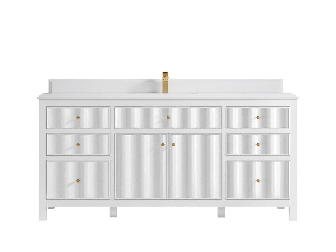 Sonoma 72 in W x 22 in D Free Standing Reeded Single Sink Bathroom Vanity