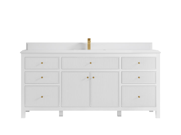Sonoma 72 in W x 22 in D Free Standing Reeded Single Sink Bathroom Vanity - photo 29