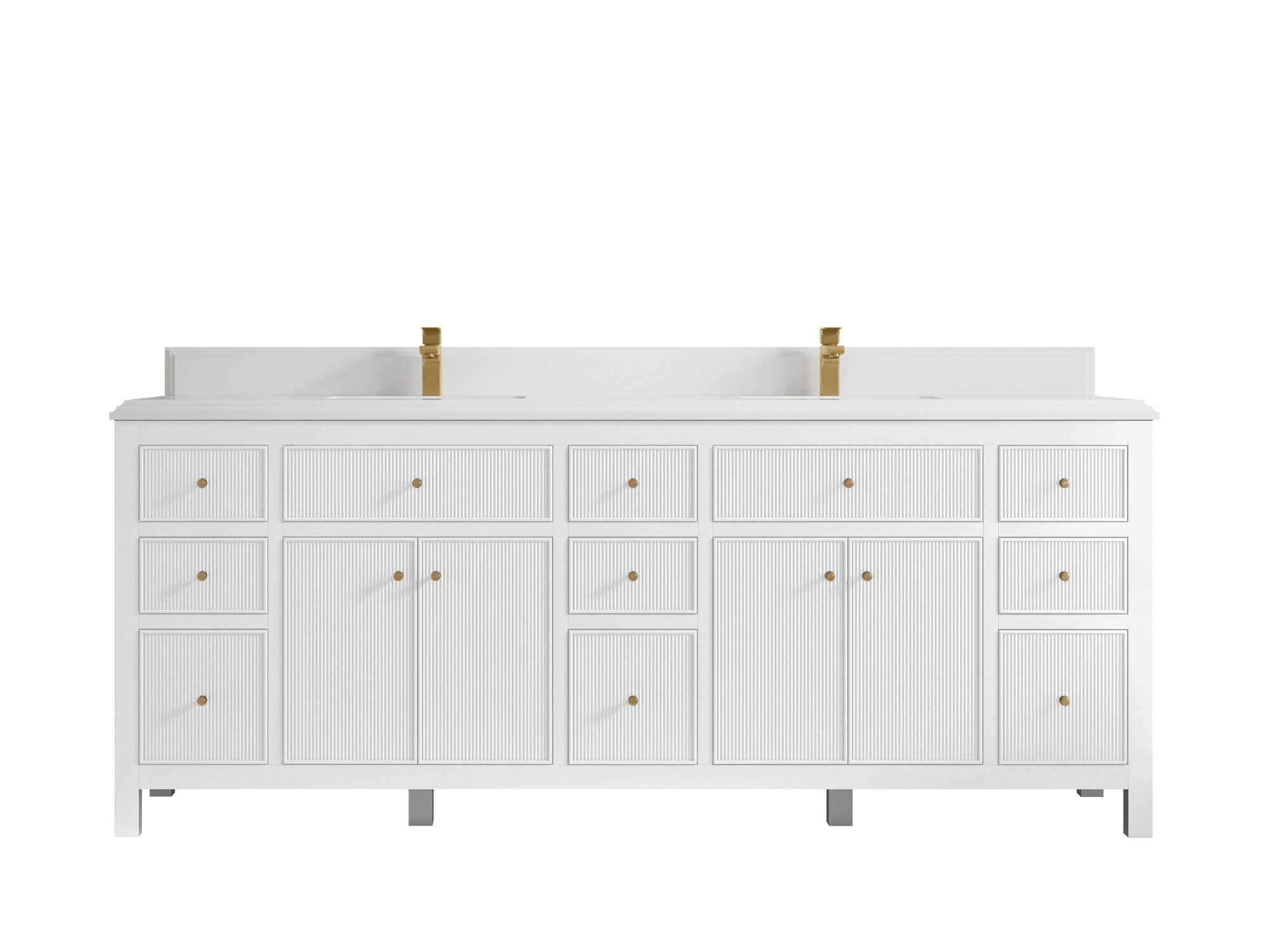 Sonoma 84 in W x 22 in D Free Standing Reeded Double Sink Bathroom Vanity