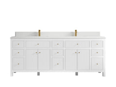 Sonoma 84 in W x 22 in D Free Standing Reeded Double Sink Bathroom Vanity - photo 16