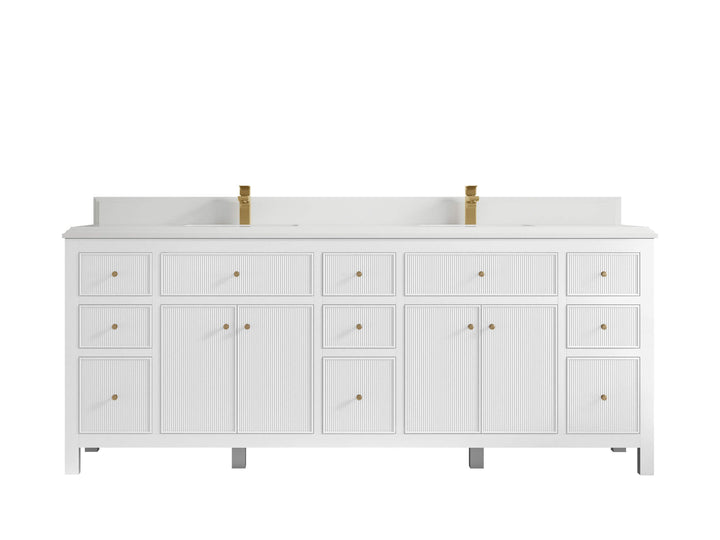 Sonoma 84 in W x 22 in D Free Standing Reeded Double Sink Bathroom Vanity - photo 16