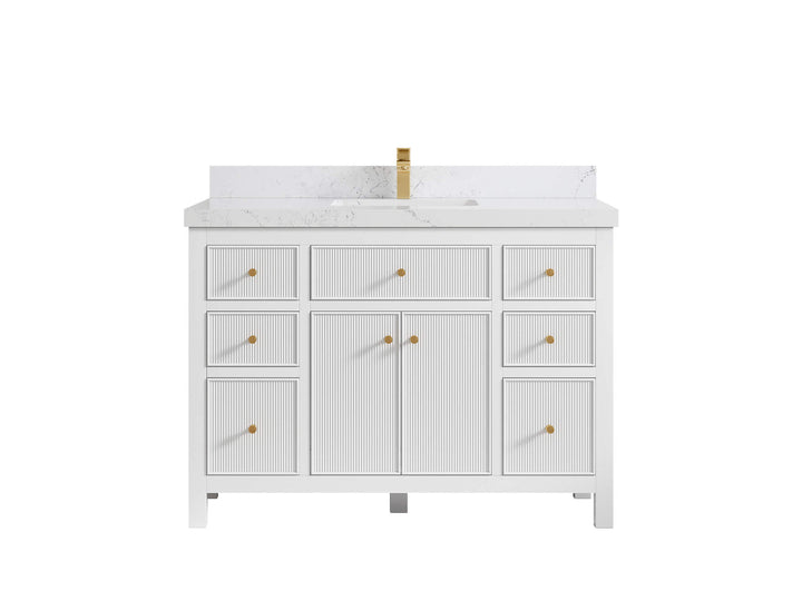 Sonoma 48 in W x 22 in D Free Standing Reeded Single Sink Bathroom Vanity - photo 18
