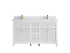 Sonoma 60 in W x 22 in D Free Standing Reeded Double Sink Bathroom Vanity - photo 18