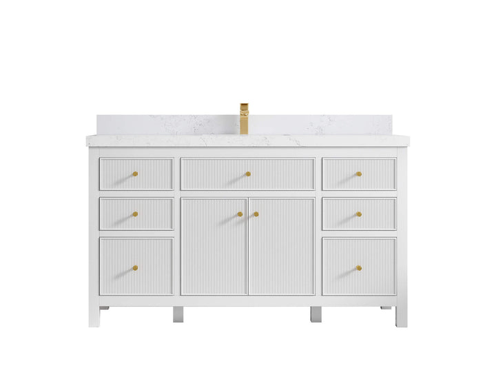 Sonoma 60 in W x 22 in D Free Standing Reeded Single Sink Bathroom Vanity - photo 18