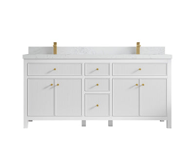 Sonoma 72 in W x 22 in D Free Standing Reeded Double Sink Bathroom Vanity