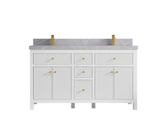 Sonoma 60 in W x 22 in D Free Standing Reeded Double Sink Bathroom Vanity - photo 19