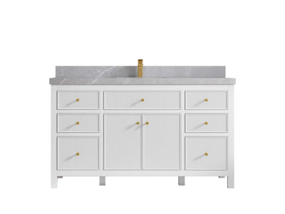 Sonoma 60 in W x 22 in D Free Standing Reeded Single Sink Bathroom Vanity
