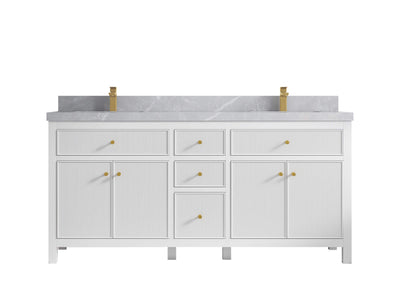 Sonoma 72 in W x 22 in D Free Standing Reeded Double Sink Bathroom Vanity