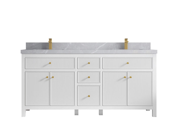 Sonoma 72 in W x 22 in D Free Standing Reeded Double Sink Bathroom Vanity - photo 19