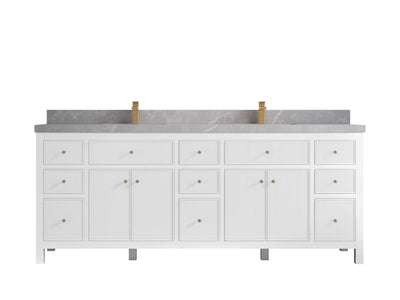 Sonoma 84 in W x 22 in D Free Standing Reeded Double Sink Bathroom Vanity
