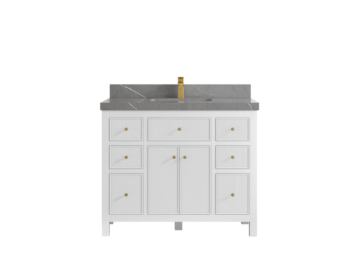 Sonoma 42 in W x 22 in D Free Standing Reeded Single Sink Bathroom Vanity - photo 20
