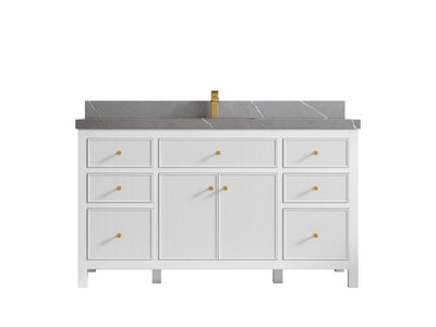 Sonoma 60 in W x 22 in D Free Standing Reeded Single Sink Bathroom Vanity