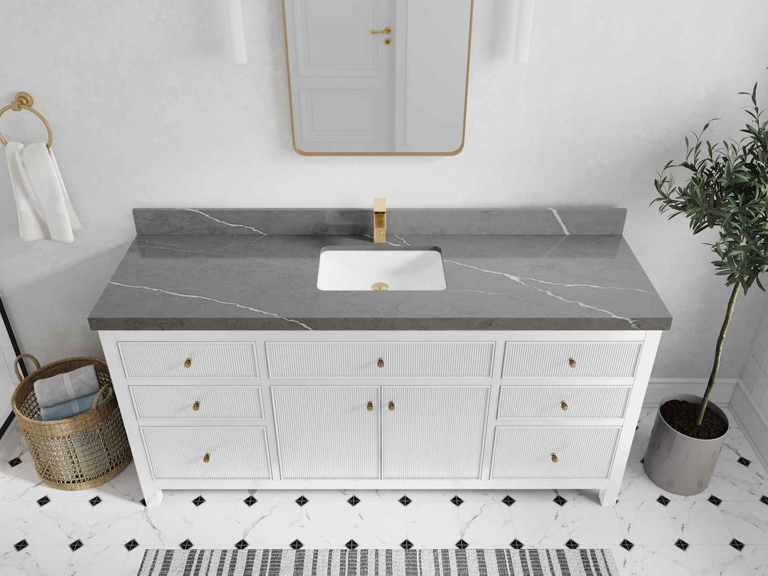 Sonoma 72 in W x 22 in D Free Standing Reeded Single Sink Bathroom Vanity