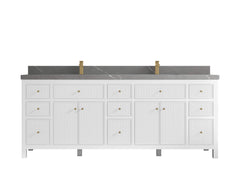 Sonoma 84 in W x 22 in D Free Standing Reeded Double Sink Bathroom Vanity - photo 19