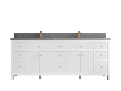 Sonoma 84 in W x 22 in D Free Standing Reeded Double Sink Bathroom Vanity