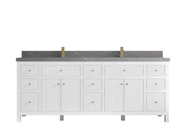 Sonoma 84 in W x 22 in D Free Standing Reeded Double Sink Bathroom Vanity - photo 19