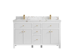 Sonoma 60 in W x 22 in D Free Standing Reeded Double Sink Bathroom Vanity - photo 21