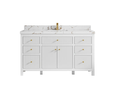 Sonoma 60 in W x 22 in D Free Standing Reeded Single Sink Bathroom Vanity