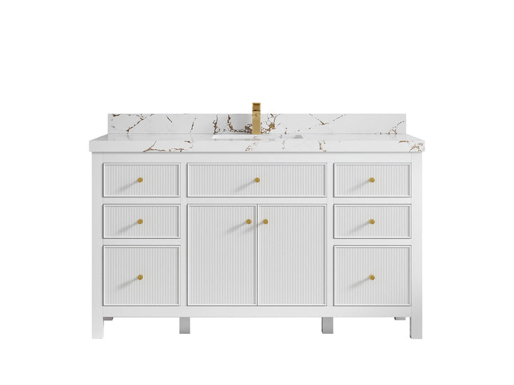Sonoma 60 in W x 22 in D Free Standing Reeded Single Sink Bathroom Vanity - photo 21