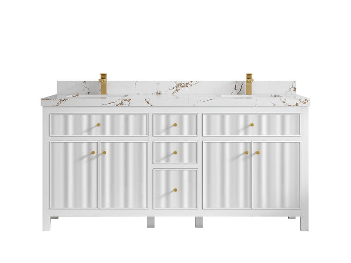 Sonoma 72 in W x 22 in D Free Standing Reeded Double Sink Bathroom Vanity - photo 21