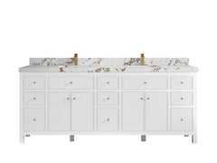 Sonoma 84 in W x 22 in D Free Standing Reeded Double Sink Bathroom Vanity - photo 20