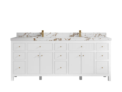 Sonoma 84 in W x 22 in D Free Standing Reeded Double Sink Bathroom Vanity