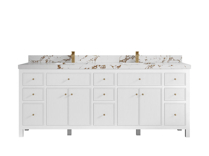Sonoma 84 in W x 22 in D Free Standing Reeded Double Sink Bathroom Vanity - photo 20