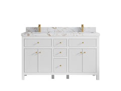 Sonoma 60 in W x 22 in D Free Standing Reeded Double Sink Bathroom Vanity - photo 22