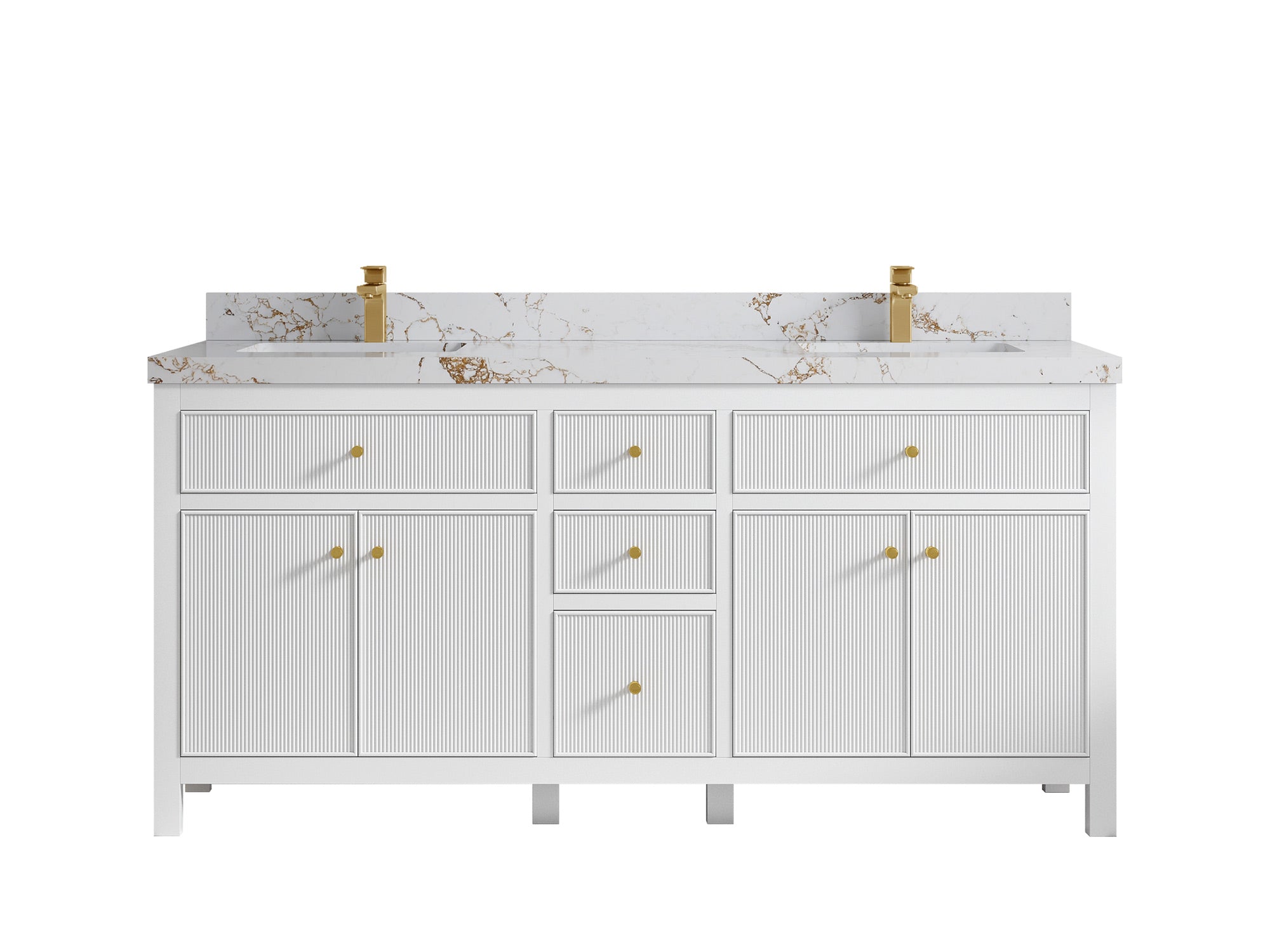 Sonoma 72 in W x 22 in D Free Standing Reeded Double Sink Bathroom Vanity