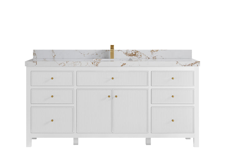 Sonoma 72 in W x 22 in D Free Standing Reeded Single Sink Bathroom Vanity - photo 37