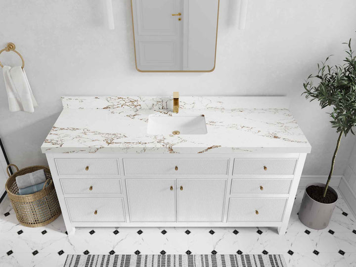 Sonoma 72 in W x 22 in D Free Standing Reeded Single Sink Bathroom Vanity - photo 36