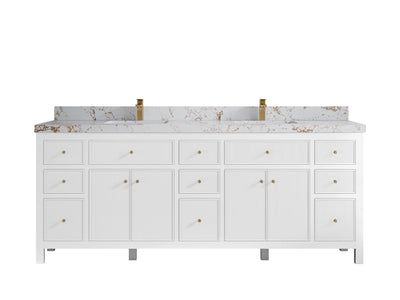 Sonoma 84 in W x 22 in D Free Standing Reeded Double Sink Bathroom Vanity