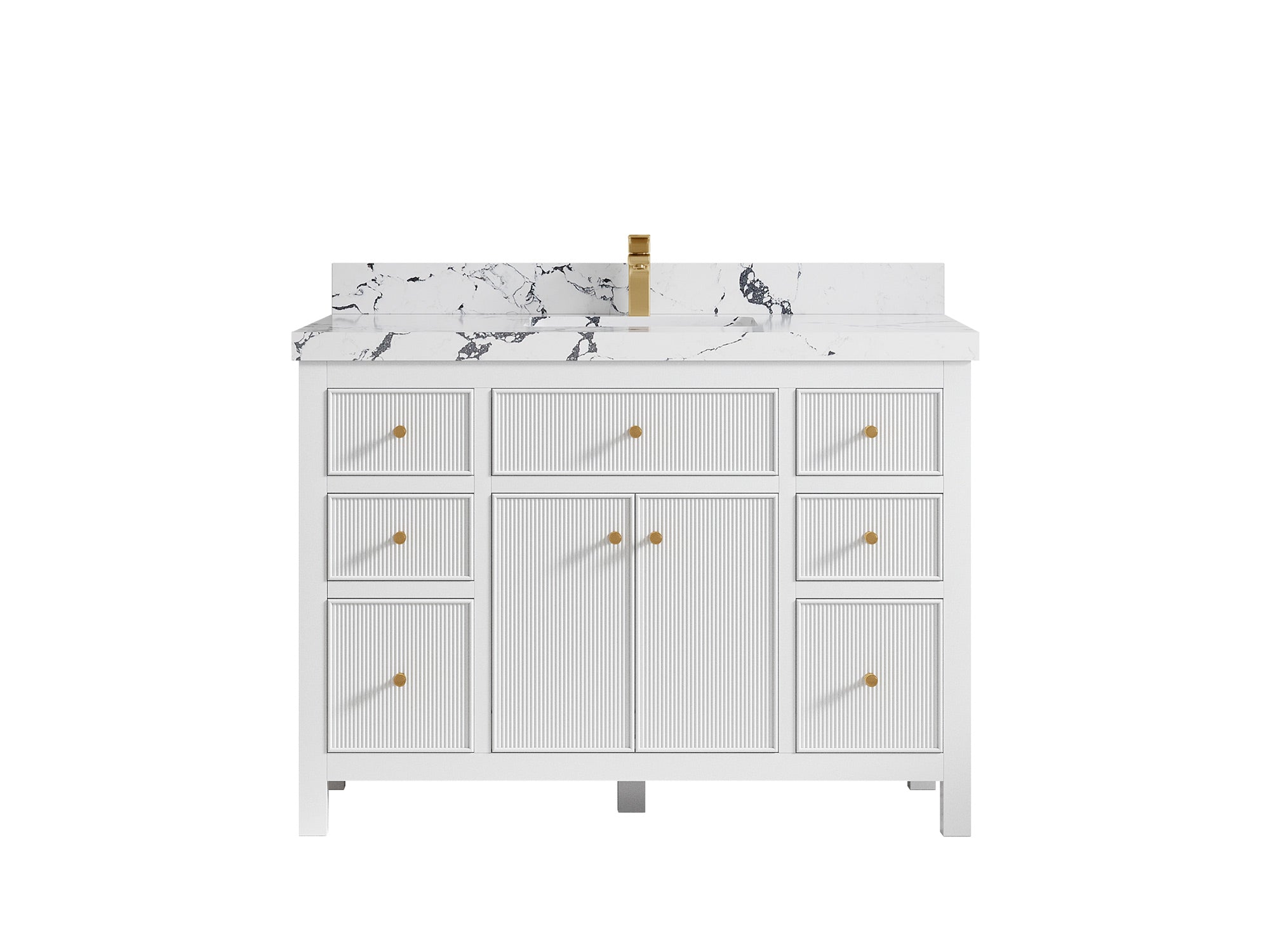 Sonoma 48 in. W x 22 in. D Single Sink Bathroom Vanity in White with 2 in. Viola Night Quartz Countertop