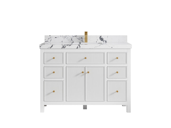 Sonoma 48 in W x 22 in D Free Standing Reeded Single Sink Bathroom Vanity - photo 23