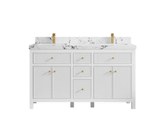 Sonoma 60 in W x 22 in D Free Standing Reeded Double Sink Bathroom Vanity - photo 23