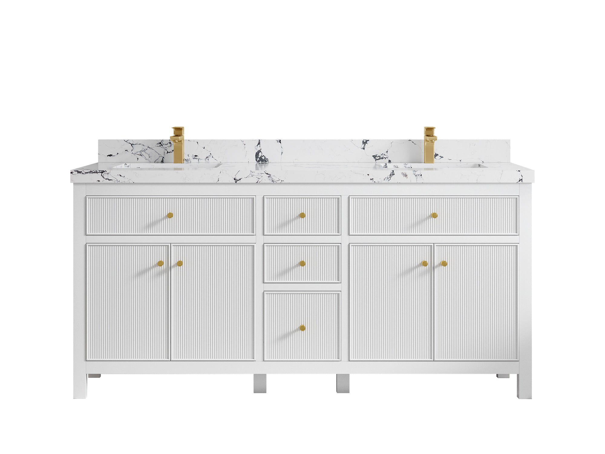 Sonoma 72 in W x 22 in D Free Standing Reeded Double Sink Bathroom Vanity
