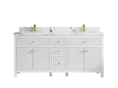 Sonoma 72 in W x 22 in D Free Standing Reeded Double Sink Bathroom Vanity