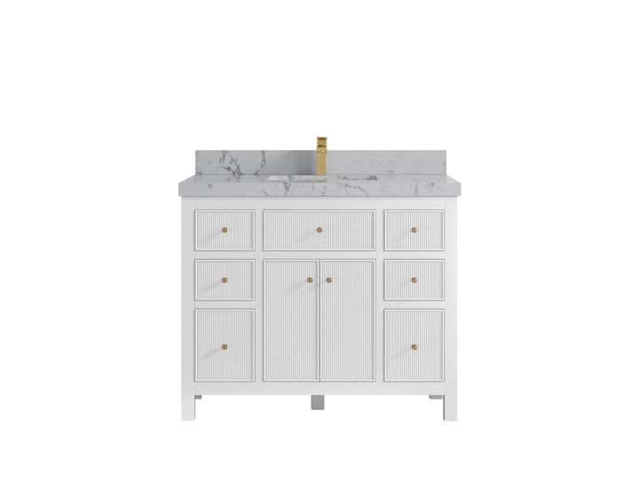 Sonoma 42 in W x 22 in D Free Standing Reeded Single Sink Bathroom Vanity - photo 24