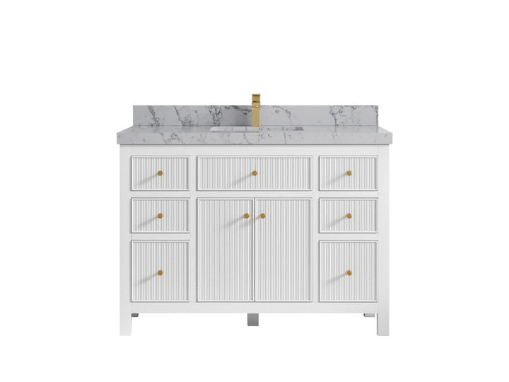 Sonoma 48 in W x 22 in D Free Standing Reeded Single Sink Bathroom Vanity - photo 24