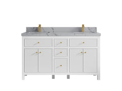 Sonoma 60 in W x 22 in D Free Standing Reeded Double Sink Bathroom Vanity - photo 24