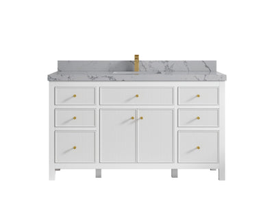 Sonoma 60 in W x 22 in D Free Standing Reeded Single Sink Bathroom Vanity