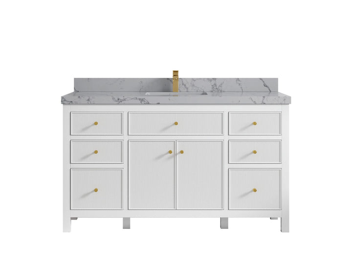 Sonoma 60 in W x 22 in D Free Standing Reeded Single Sink Bathroom Vanity - photo 24
